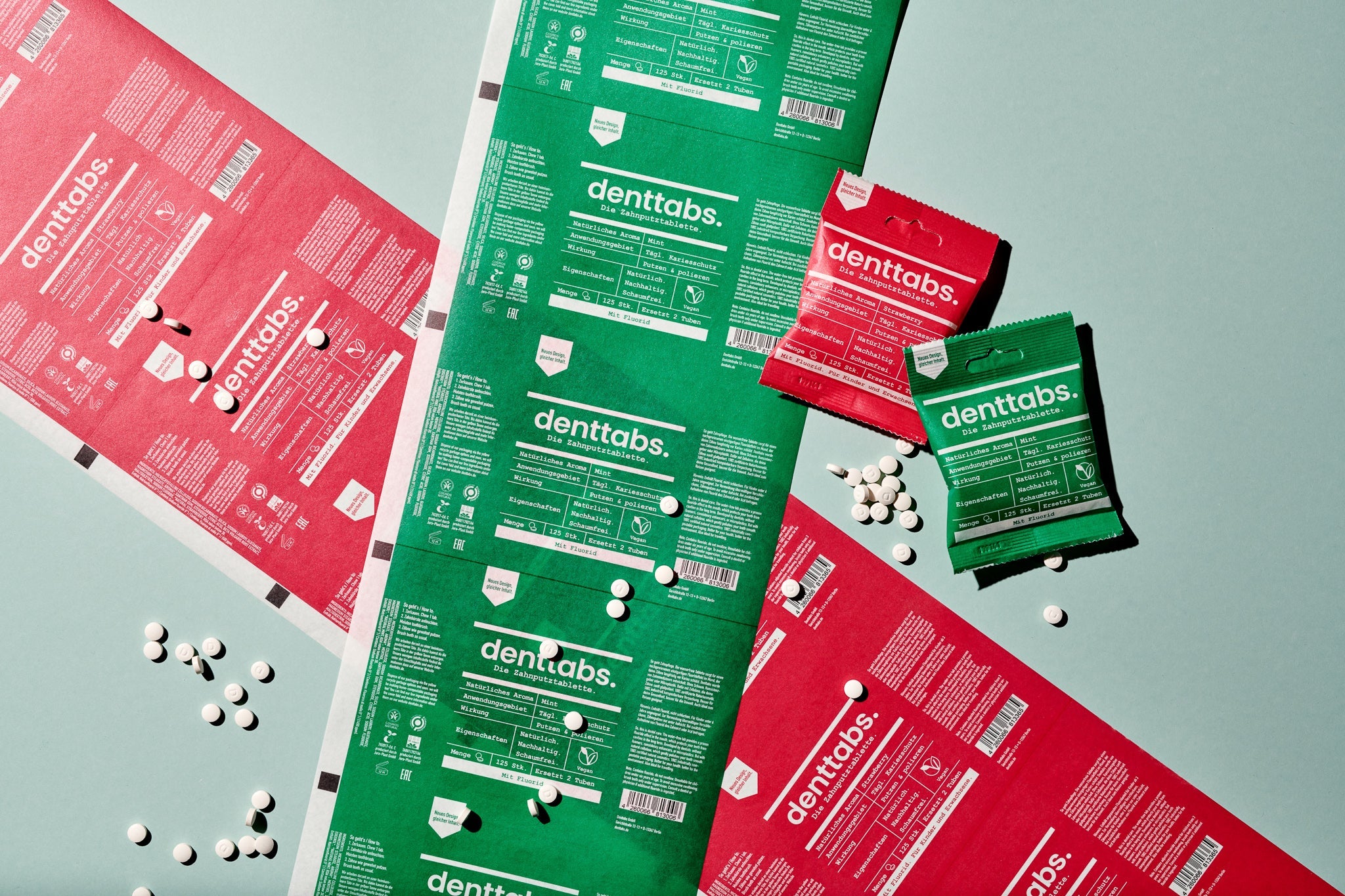 Denttabs Toothpaste Tablets - 1 Year - Fluoride Free - Strawberry