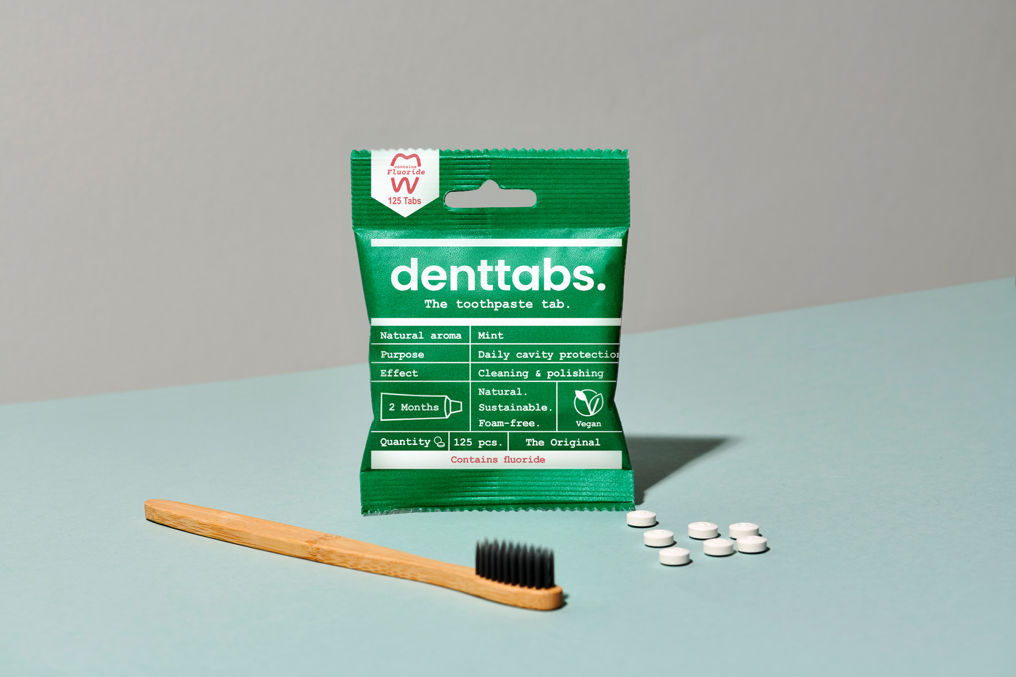 Denttabs Toothpaste Tablets - Mint - 1kg Bulk Pack  - Fluoride Free Mint