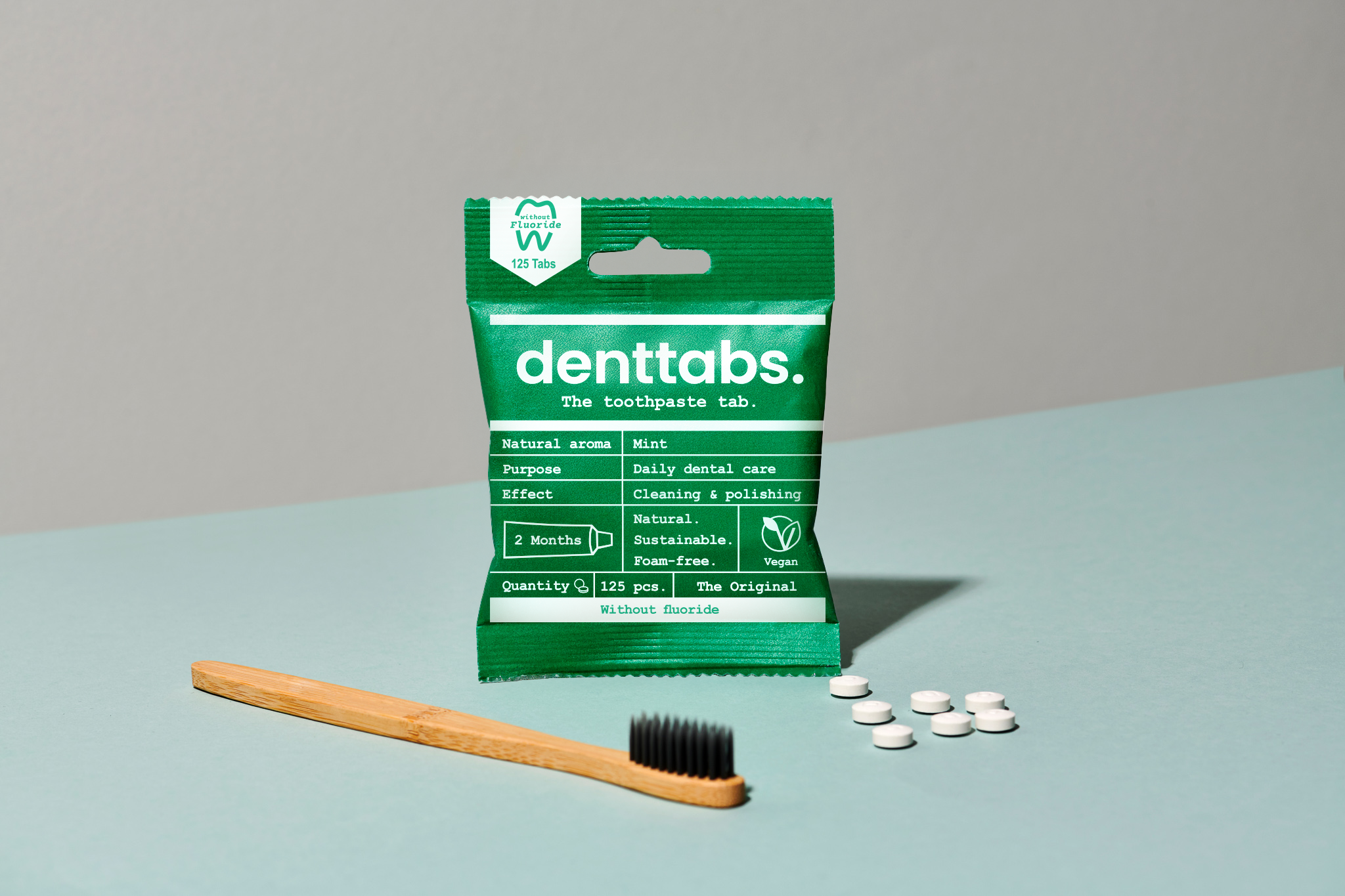 Denttabs Toothpaste Tablets - Mint - Trial Pack - Fluoride Free Mint