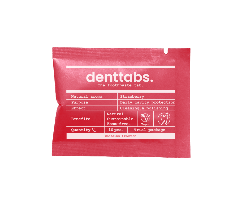 Denttabs Toothpaste Tablets - Strawberry - Trial Pack - Fluoride Strawberry