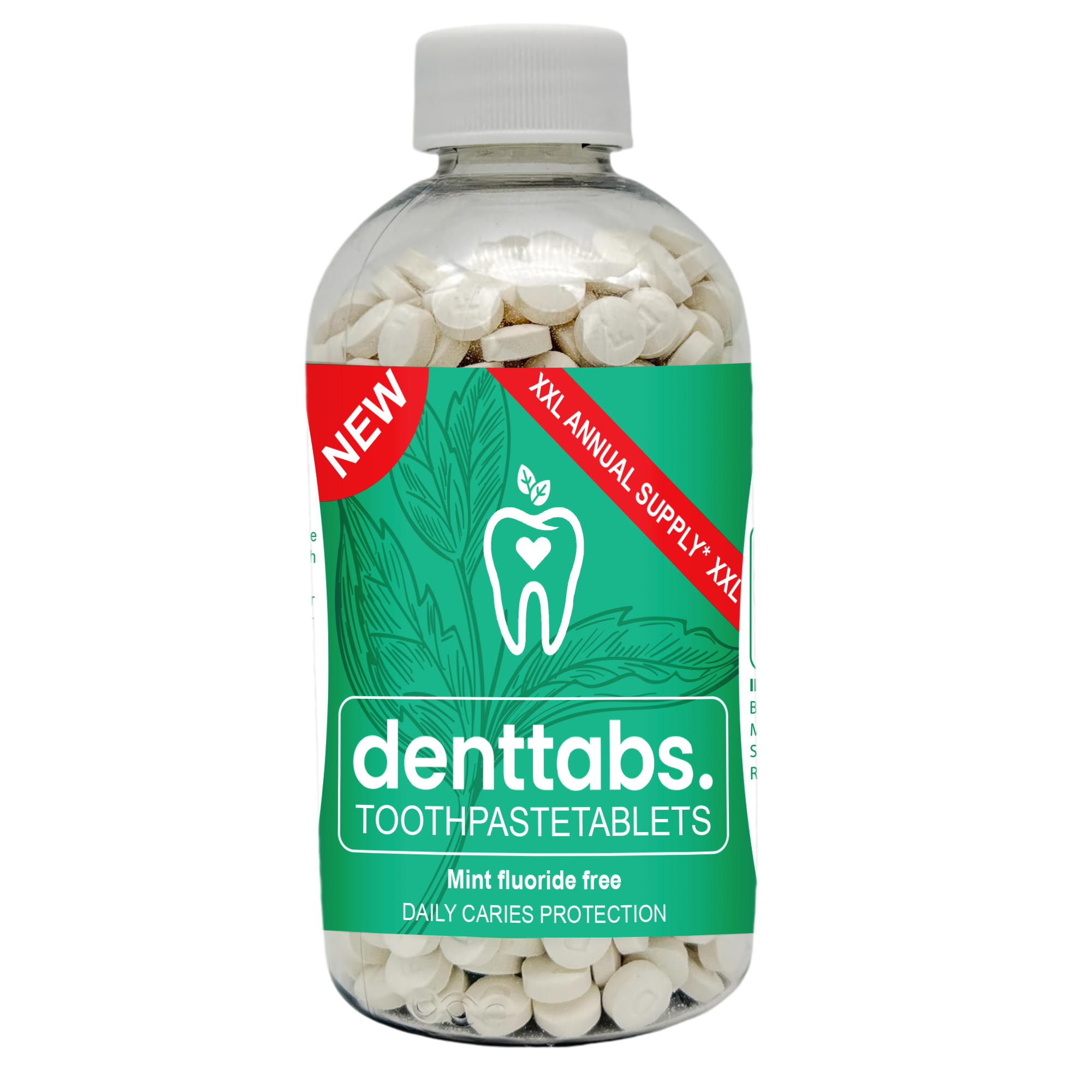 Denttabs Toothpaste Tablets - Mint - 1 Year - Fluoride Mint