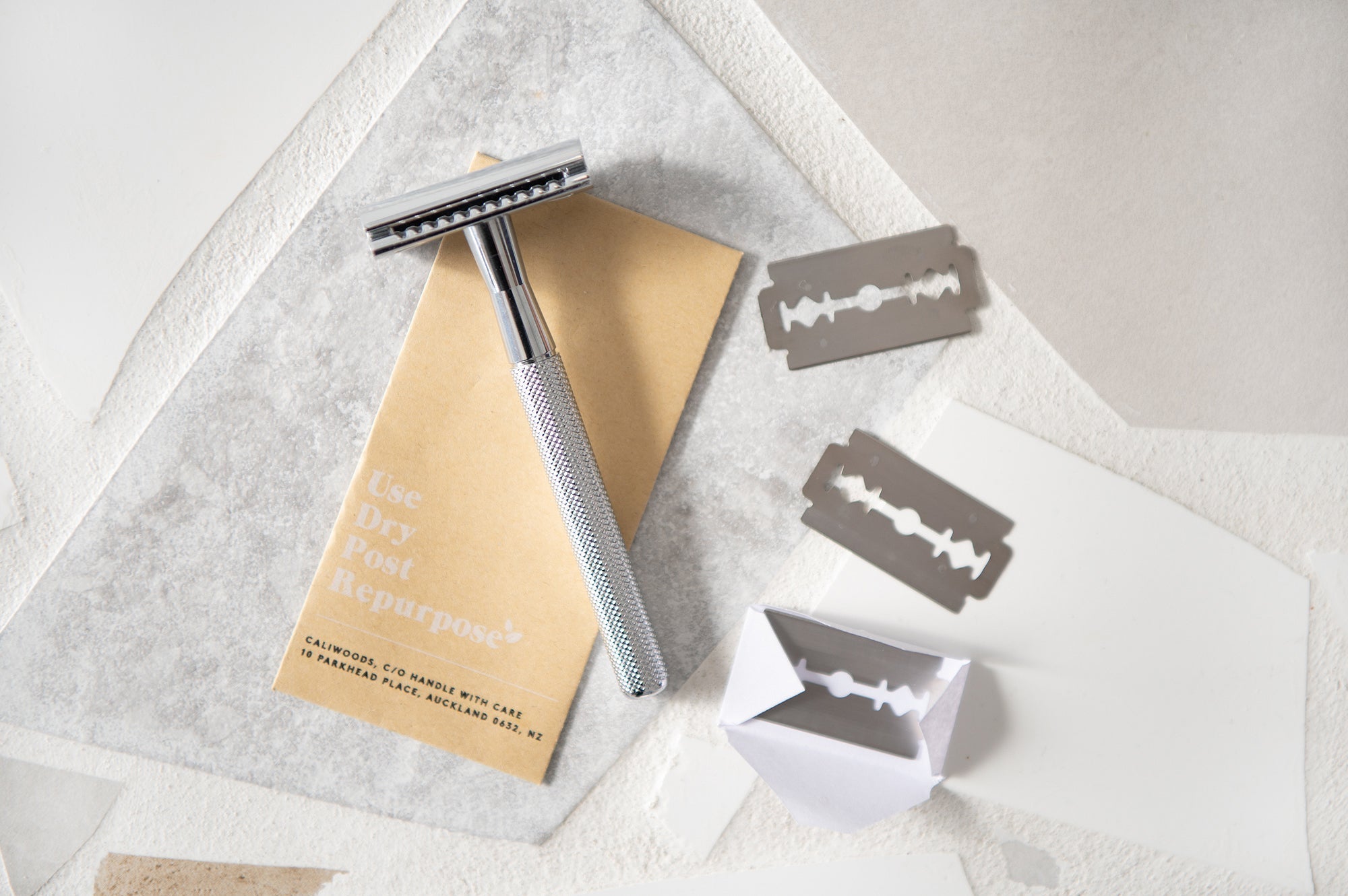 Low-Waste Shave Kit - Silver - Long Handle Silver