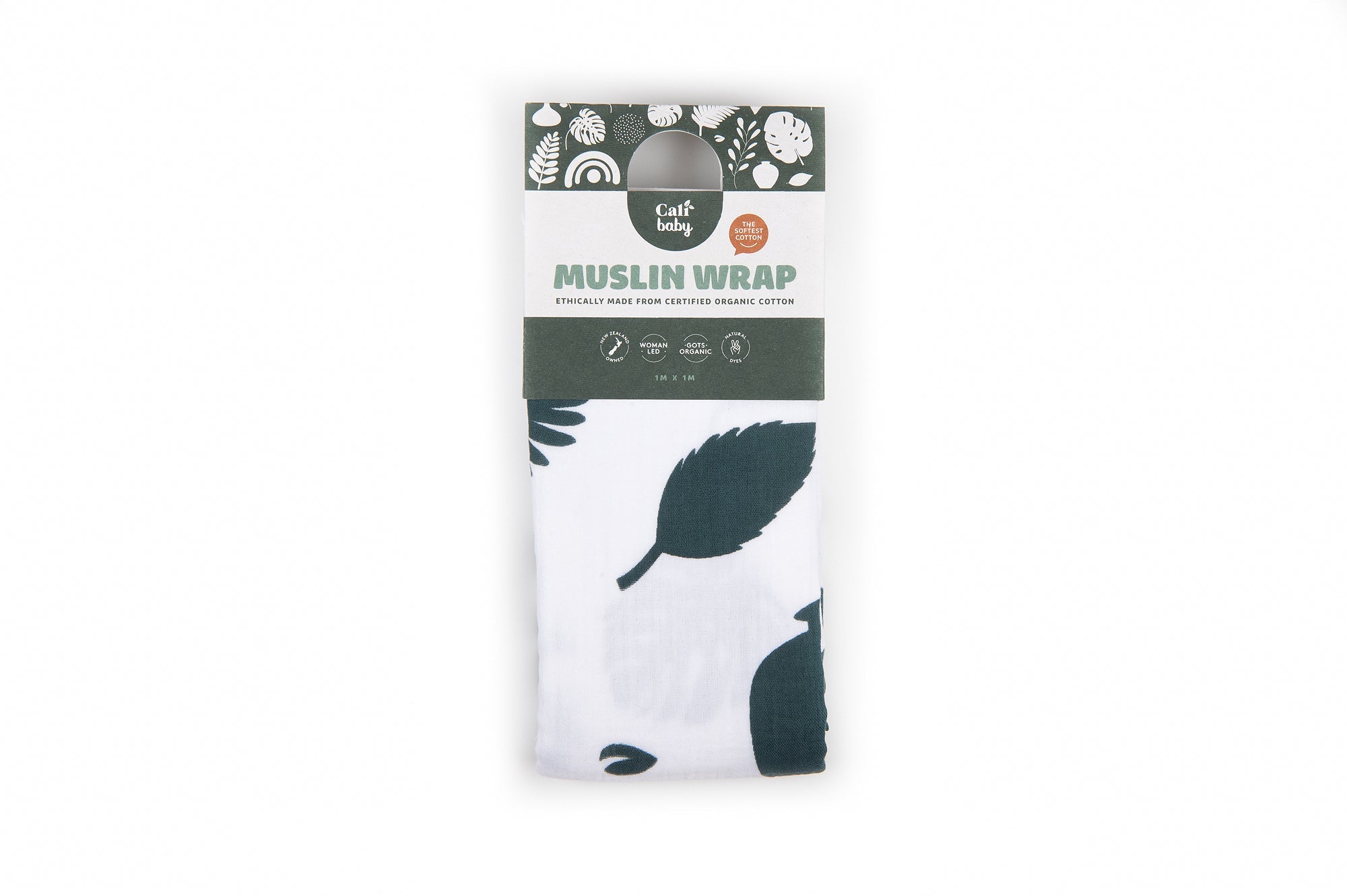 Organic Muslin Wrap - Animals In Rust